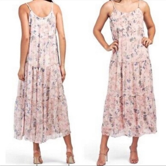 elena baldi Dresses & Skirts - Elena Baldi silk blend crinkle tiered maxi dress